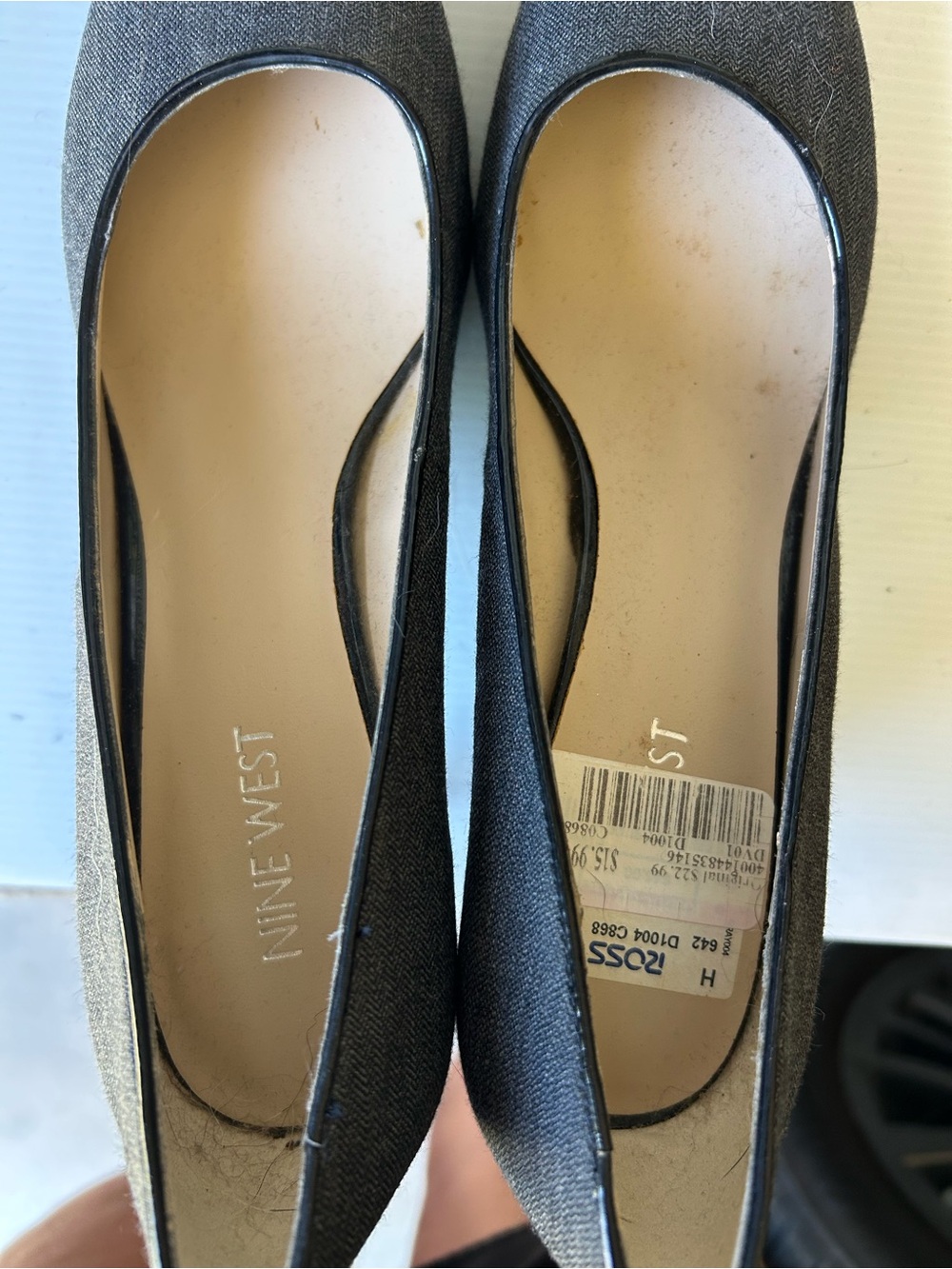 Nine West Charcoal Pointed Toe Flats